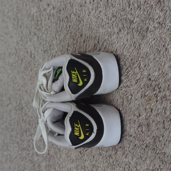 Nike Grade School Air Max 90 LTR Sneakers White Black Neon Green Yellow Size 1 - Picture 6 of 8